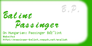 balint passinger business card